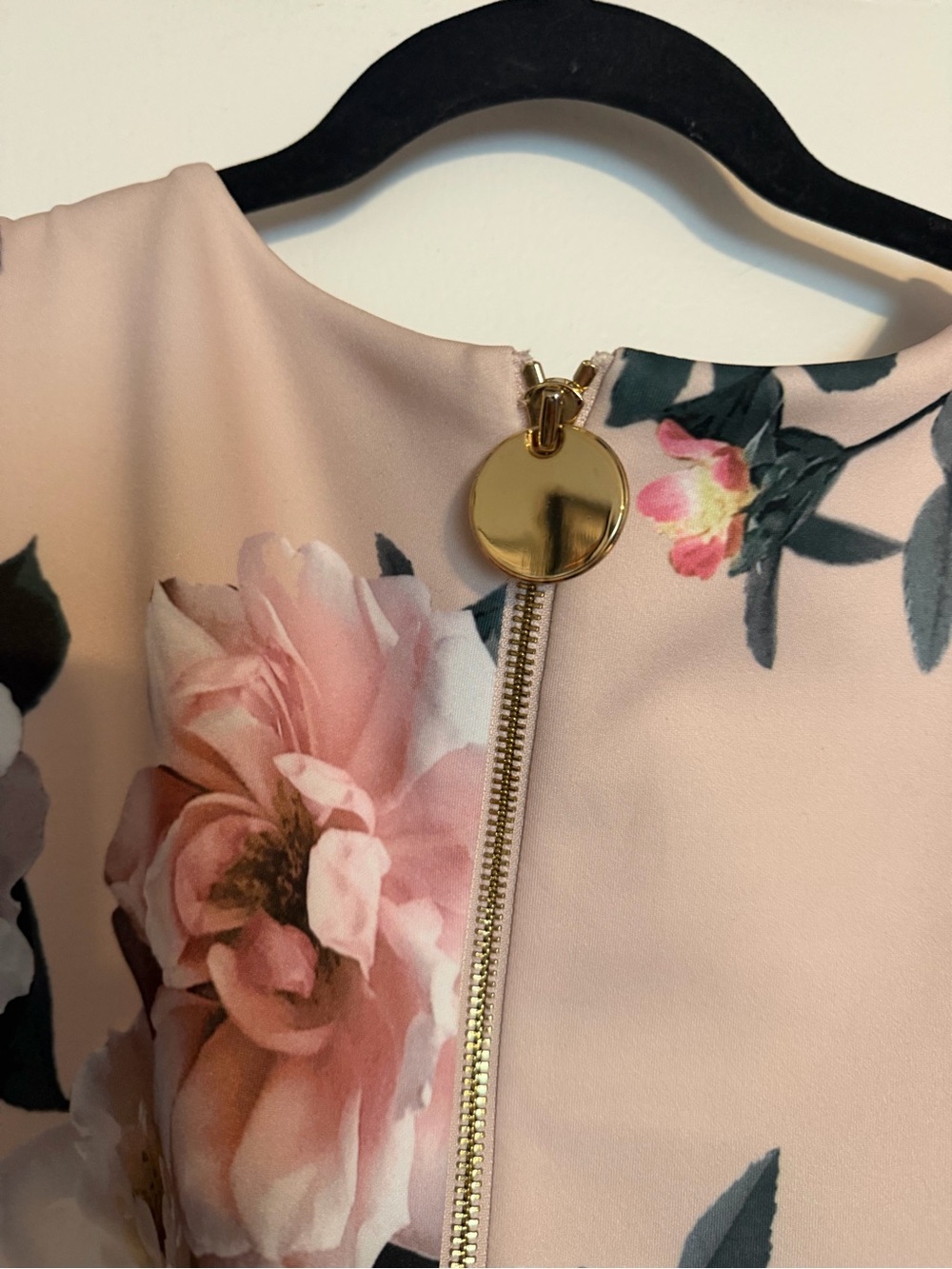 Calvin Klein Rose Floral Fit & Flare Dress - Blush Pink - Picture 6 of 6
